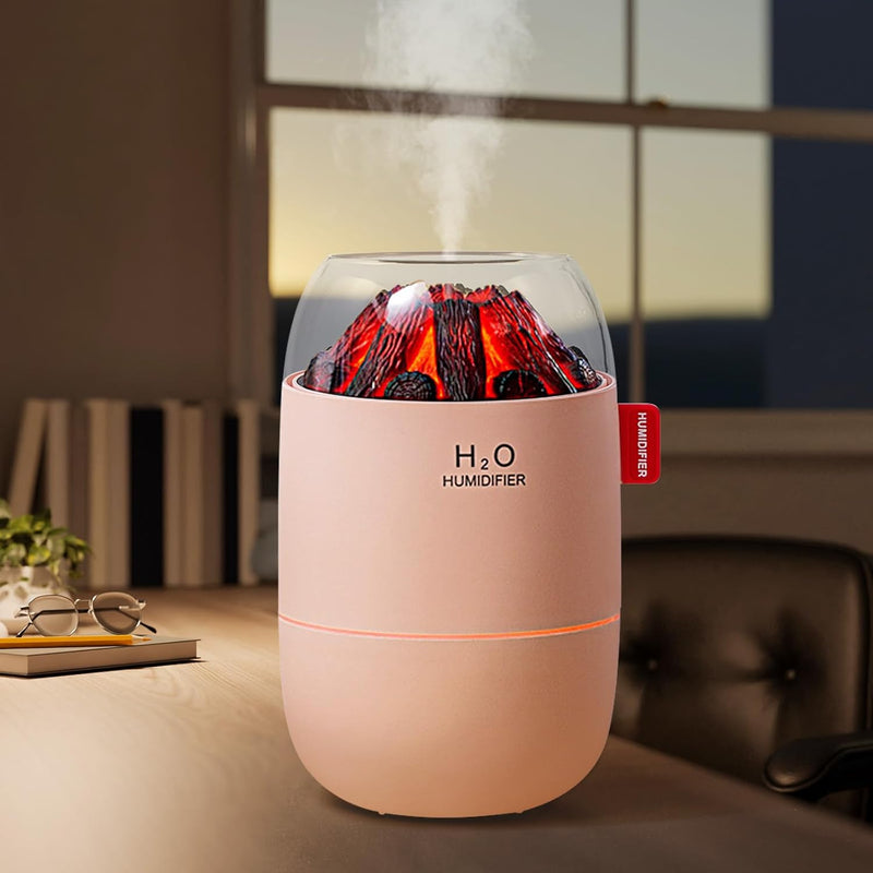 Portable Mini Humidifier for Desk Bedroom Indoor Plant, 280 ml Humidifier for Office Small Room, USB Powered Quiet Cool Mist Humidification Night Light