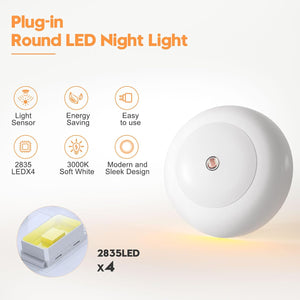 Night Light, Night Lights Plug into Wall, Dusk to Dawn Sensor Warm White Led Night Light 0.5W