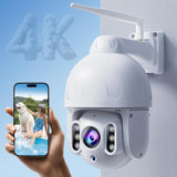 4K/8MP Security Cameras Wireless Outdoor, 5GHz&2.4GHz WiFi Surveillance Camera with Auto Tracking, 4X Optical Zoom,AI Human/Vehicle Detection