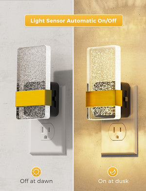 Night Lights Plug Into Wall, 2 Pack Plug in Night Light LED with Dusk to Dawn Sensor, 0-100LM Dimmable Nightlight, Wall Sconce-Style Design Nightlights for Bathroom