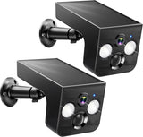 Solar Security Cameras Wireless Outdoor 2K Battery Powered AI Motion Detection 2-Way Talk Color Night Vision WiFi Waterproof SD/Cloud Storage Non-stop Solar Panel Camera Outdoor Wireless 2-Pack